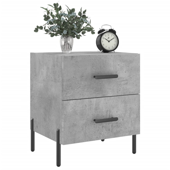 Bedside Cabinets 2 pcs Concrete Grey 40x35x47.5 cm Engineered Wood