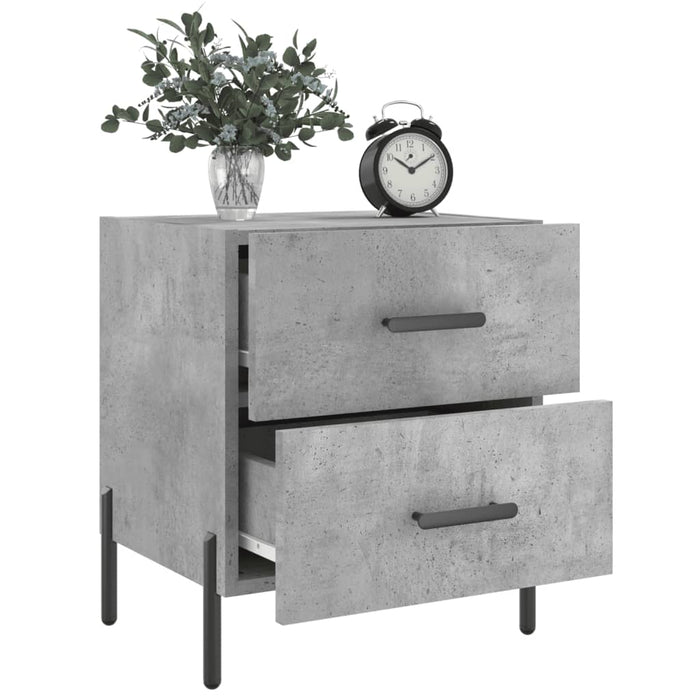 Bedside Cabinets 2 pcs Concrete Grey 40x35x47.5 cm Engineered Wood