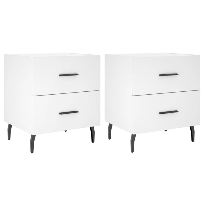 Bedside Cabinets 2 pcs White 40x35x47.5 cm Engineered Wood