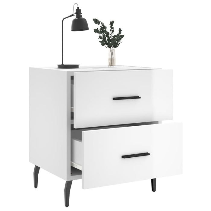 Bedside Cabinets 2 pcs High Gloss White 40x35x47.5 cm Engineered Wood