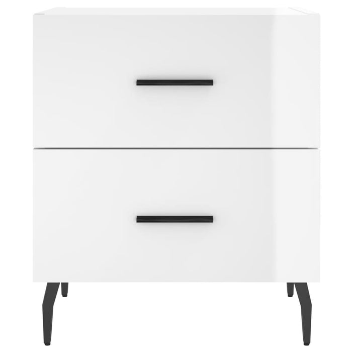 Bedside Cabinets 2 pcs High Gloss White 40x35x47.5 cm Engineered Wood