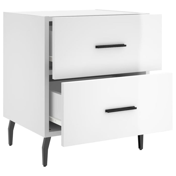 Bedside Cabinets 2 pcs High Gloss White 40x35x47.5 cm Engineered Wood