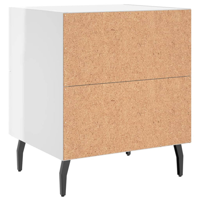 Bedside Cabinets 2 pcs High Gloss White 40x35x47.5 cm Engineered Wood