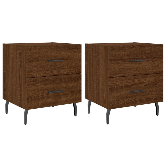 Bedside Cabinets 2 pcs Brown Oak 40x35x47.5 cm Engineered Wood