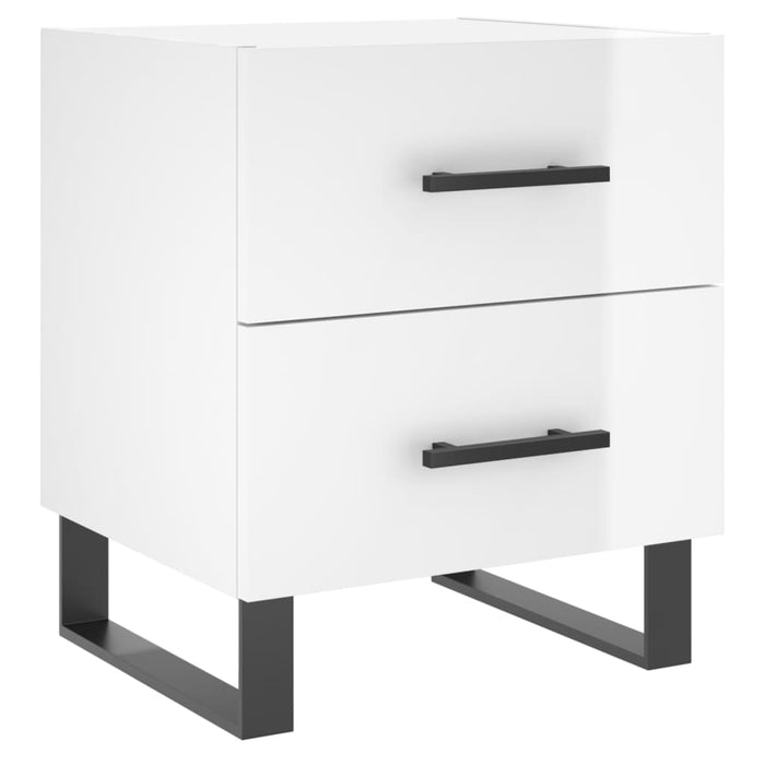 Bedside Cabinets 2 pcs High Gloss White 40x35x47.5 cm Engineered Wood