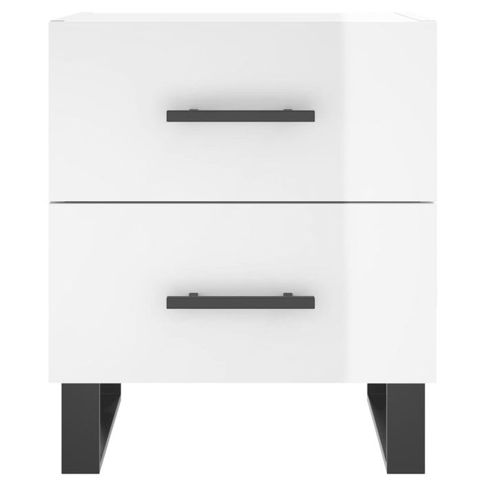 Bedside Cabinets 2 pcs High Gloss White 40x35x47.5 cm Engineered Wood