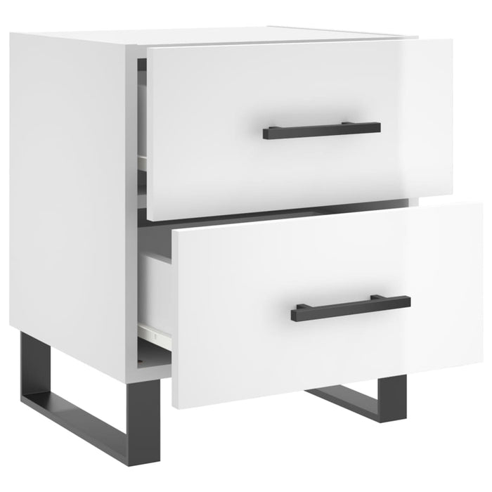 Bedside Cabinets 2 pcs High Gloss White 40x35x47.5 cm Engineered Wood