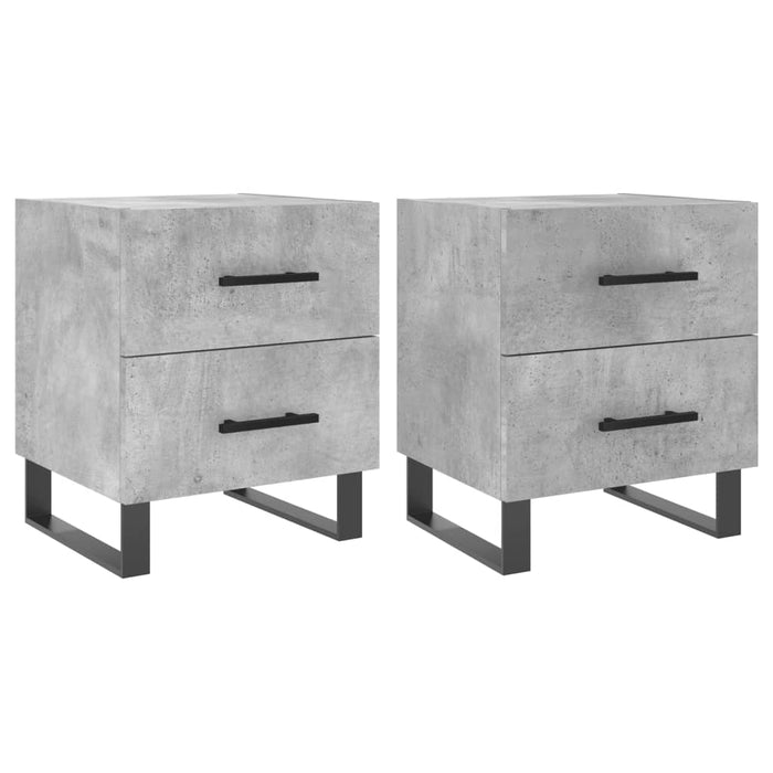 Bedside Cabinets 2 pcs Concrete Grey 40x35x47.5 cm Engineered Wood