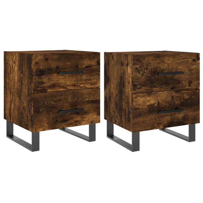 Bedside Cabinets 2 pcs Smoked Oak 40x35x47.5 cm Engineered Wood