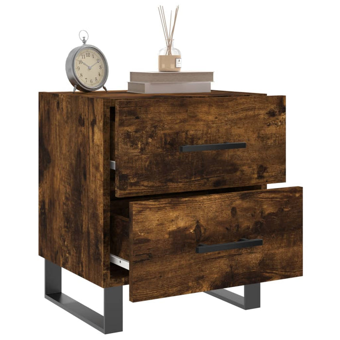 Bedside Cabinets 2 pcs Smoked Oak 40x35x47.5 cm Engineered Wood