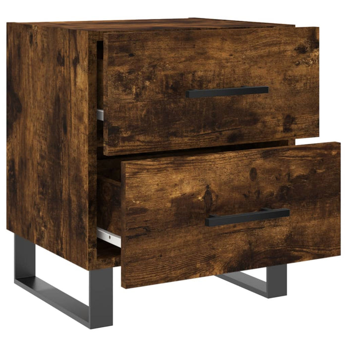 Bedside Cabinets 2 pcs Smoked Oak 40x35x47.5 cm Engineered Wood