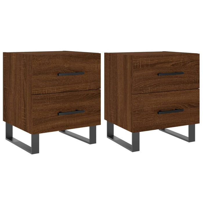 Bedside Cabinets 2 pcs Brown Oak 40x35x47.5 cm Engineered Wood