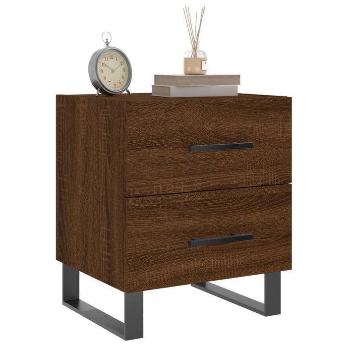 Bedside Cabinets 2 pcs Brown Oak 40x35x47.5 cm Engineered Wood