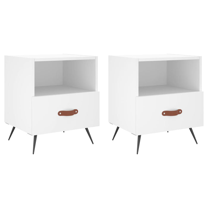 Bedside Cabinets 2 pcs White 40x35x47.5 cm Engineered Wood