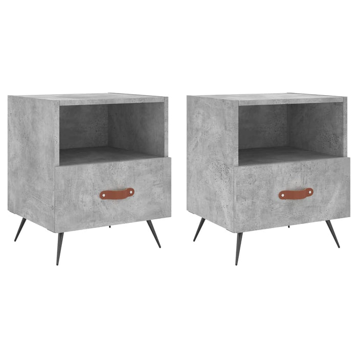 Bedside Cabinets 2 pcs Concrete Grey 40x35x47.5 cm Engineered Wood