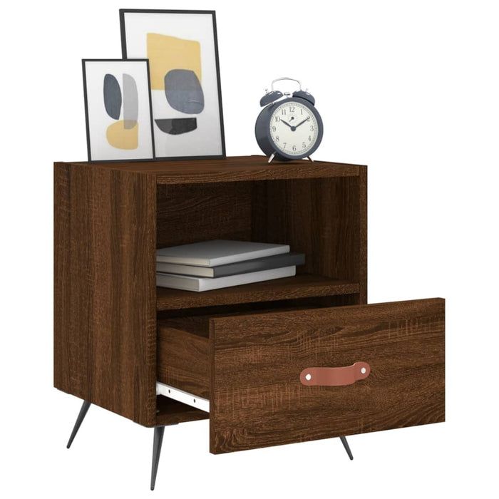 Bedside Cabinets 2 pcs Brown Oak 40x35x47.5 cm Engineered Wood