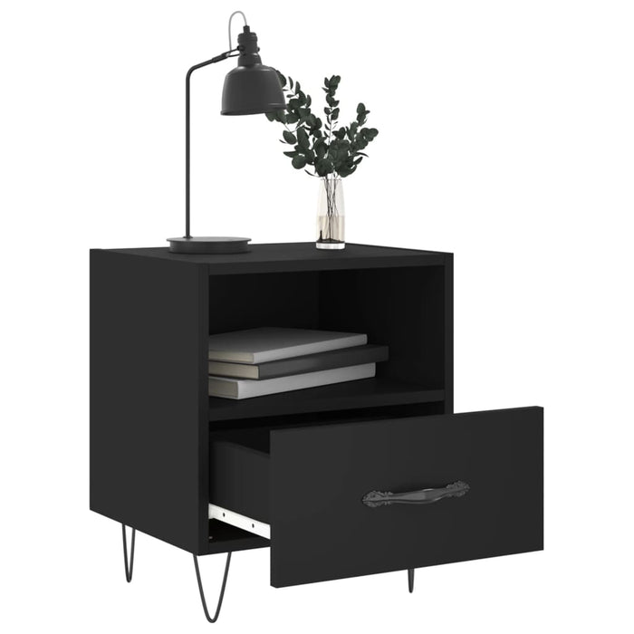 Bedside Cabinets 2 pcs Black 40x35x47.5 cm Engineered Wood