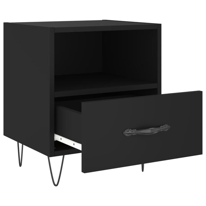 Bedside Cabinets 2 pcs Black 40x35x47.5 cm Engineered Wood