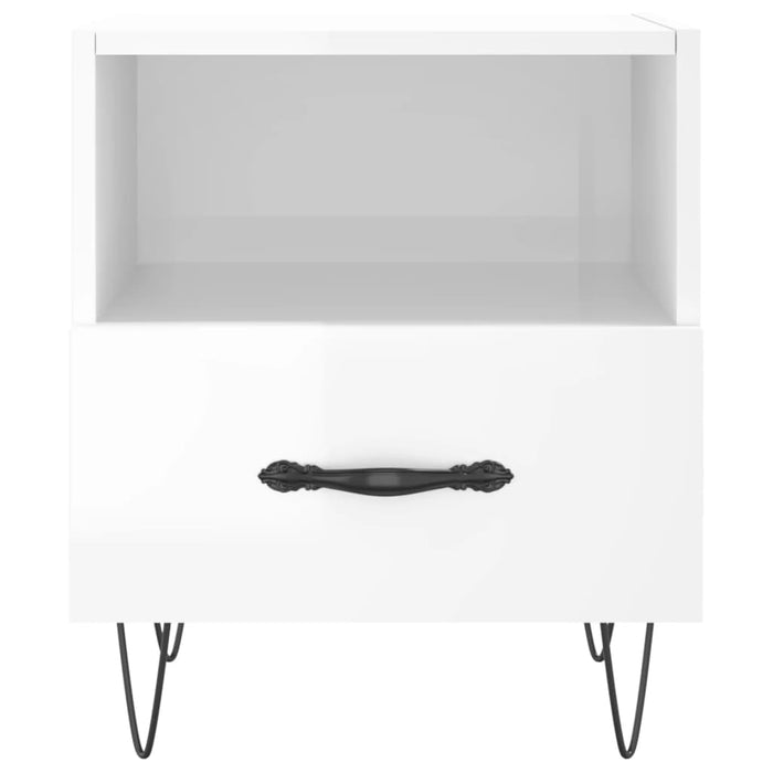 Bedside Cabinet High Gloss White 40x35x47.5 cm Engineered Wood