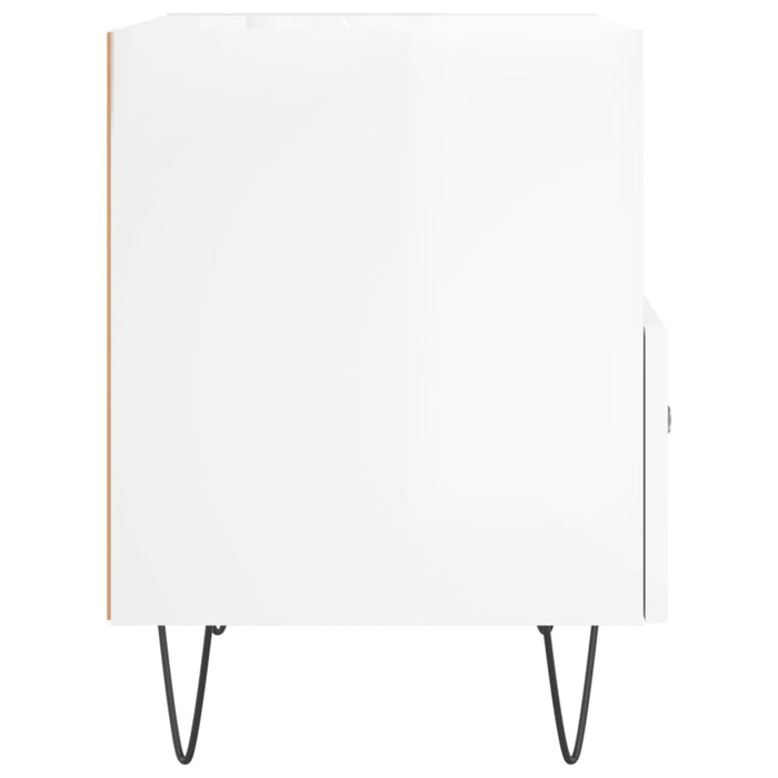 Bedside Cabinet High Gloss White 40x35x47.5 cm Engineered Wood