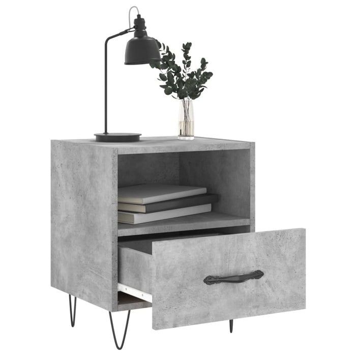 Bedside Cabinet Concrete Grey 40x35x47.5 cm Engineered Wood