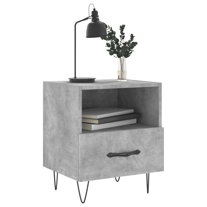 Bedside Cabinet Concrete Grey 40x35x47.5 cm Engineered Wood