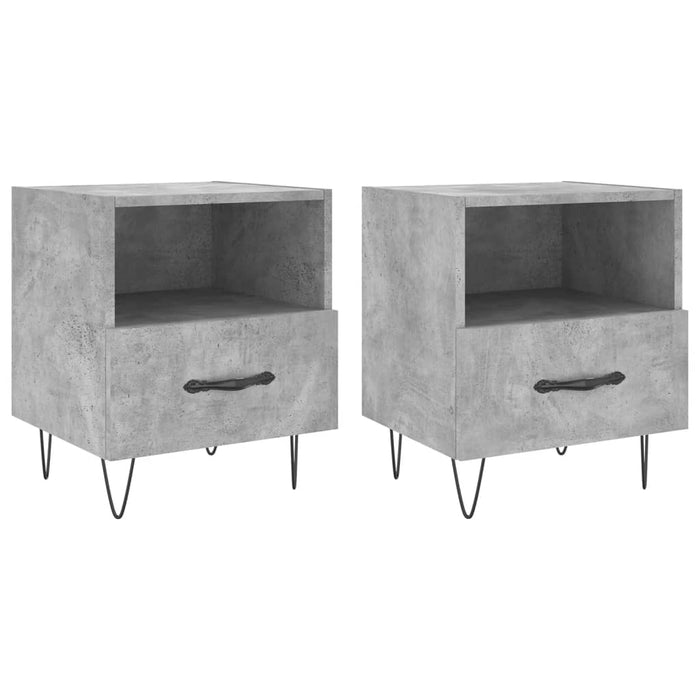 Bedside Cabinets 2 pcs Concrete Grey 40x35x47.5 cm Engineered Wood