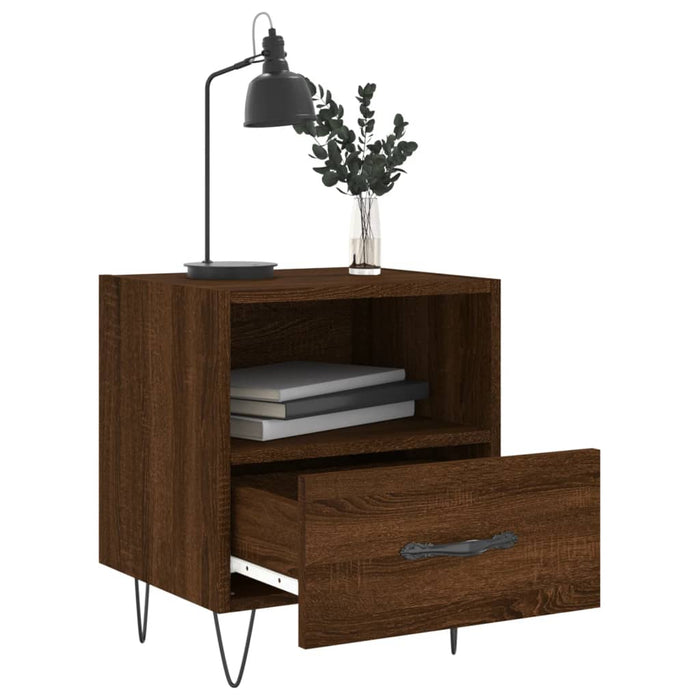 Bedside Cabinets 2 pcs Brown Oak 40x35x47.5 cm Engineered Wood