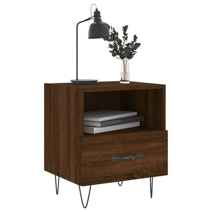 Bedside Cabinets 2 pcs Brown Oak 40x35x47.5 cm Engineered Wood