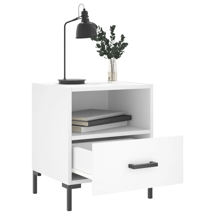 Bedside Cabinet White 40x35x47.5 cm Engineered Wood