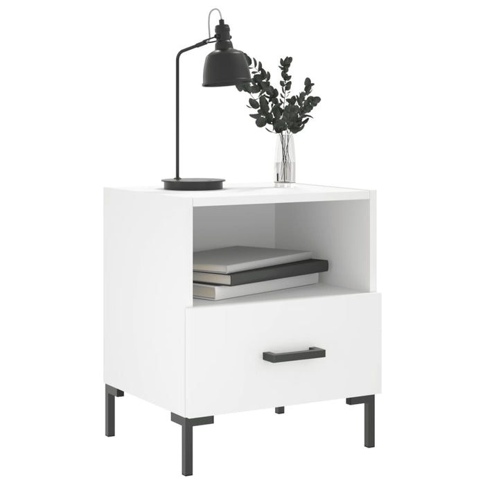 Bedside Cabinet White 40x35x47.5 cm Engineered Wood