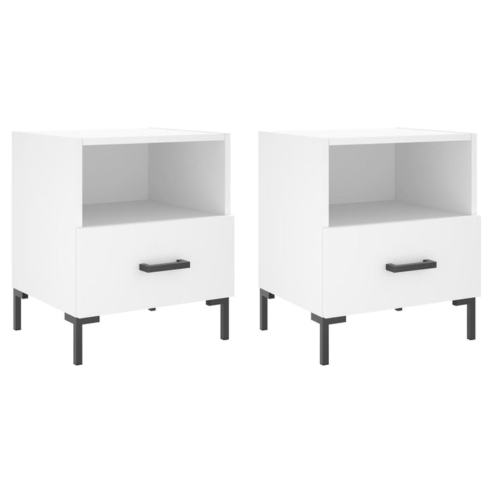 Bedside Cabinets 2 pcs White 40x35x47.5 cm Engineered Wood