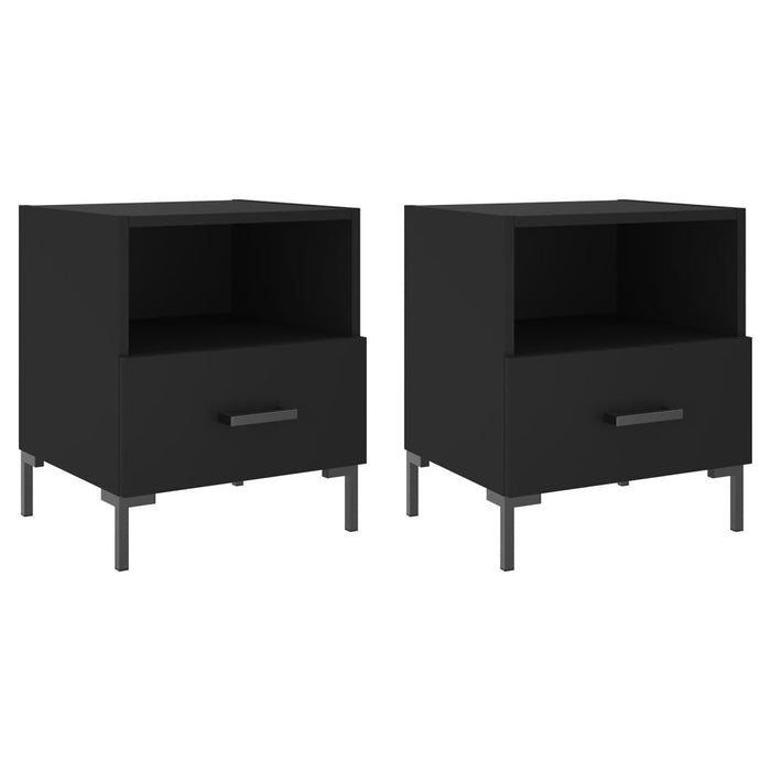 Bedside Cabinets 2 pcs Black 40x35x47.5 cm Engineered Wood