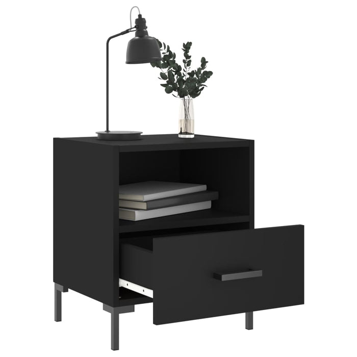 Bedside Cabinets 2 pcs Black 40x35x47.5 cm Engineered Wood