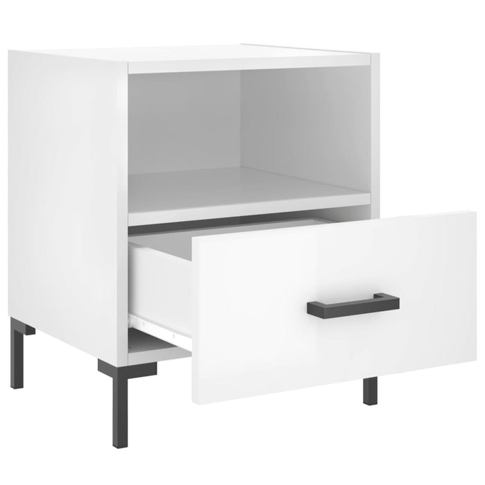 Bedside Cabinet High Gloss White 40x35x47.5 cm Engineered Wood