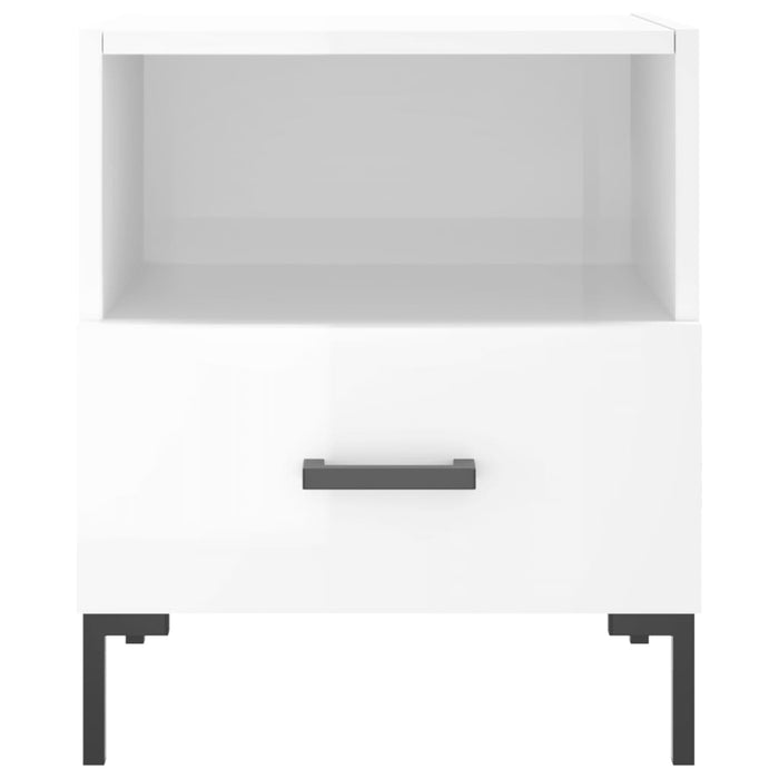 Bedside Cabinet High Gloss White 40x35x47.5 cm Engineered Wood