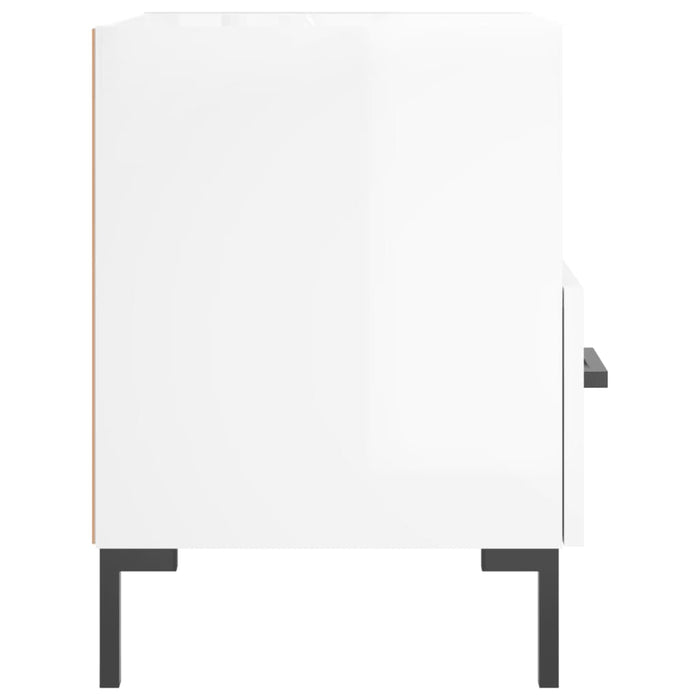 Bedside Cabinet High Gloss White 40x35x47.5 cm Engineered Wood