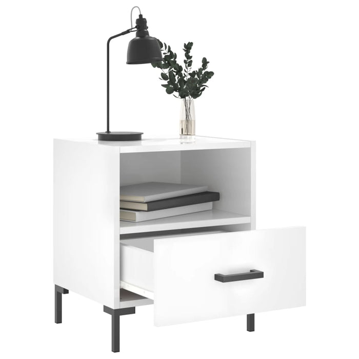 Bedside Cabinets 2 pcs High Gloss White 40x35x47.5 cm Engineered Wood