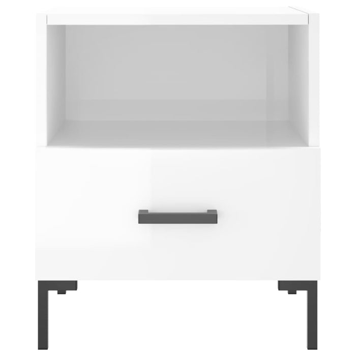 Bedside Cabinets 2 pcs High Gloss White 40x35x47.5 cm Engineered Wood