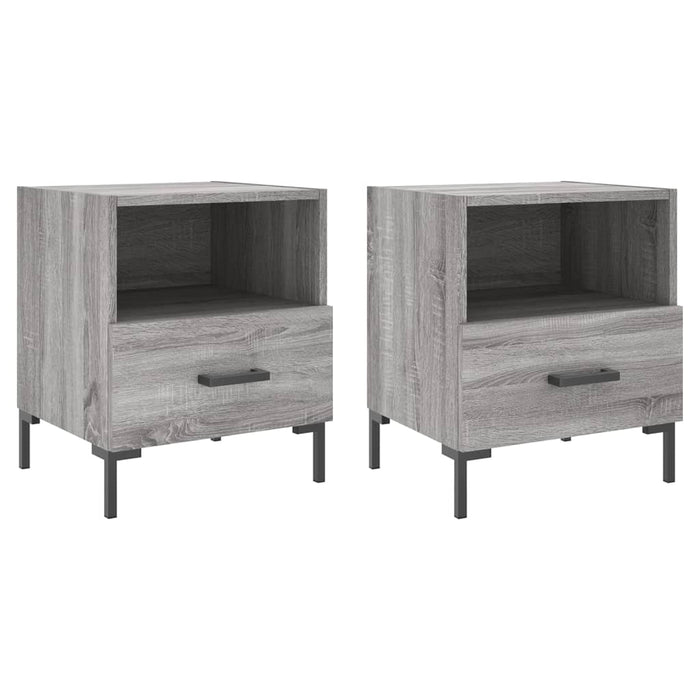 Bedside Cabinets 2 pcs Grey Sonoma 40x35x47.5 cm Engineered Wood