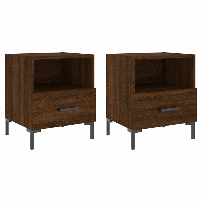 Bedside Cabinets 2 pcs Brown Oak 40x35x47.5 cm Engineered Wood