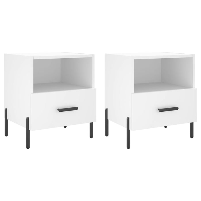 Bedside Cabinets 2 pcs White 40x35x47.5 cm Engineered Wood