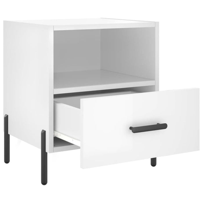 Bedside Cabinets 2 pcs High Gloss White 40x35x47.5 cm Engineered Wood