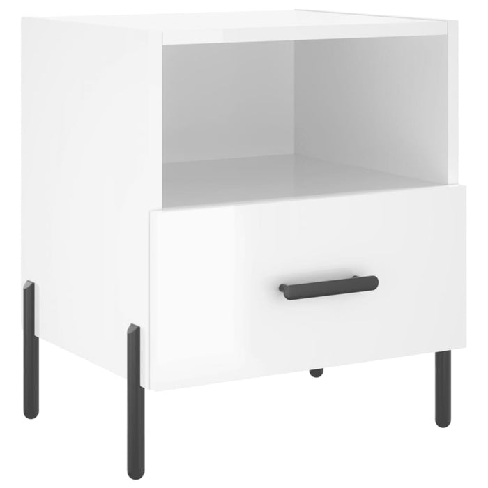 Bedside Cabinets 2 pcs High Gloss White 40x35x47.5 cm Engineered Wood