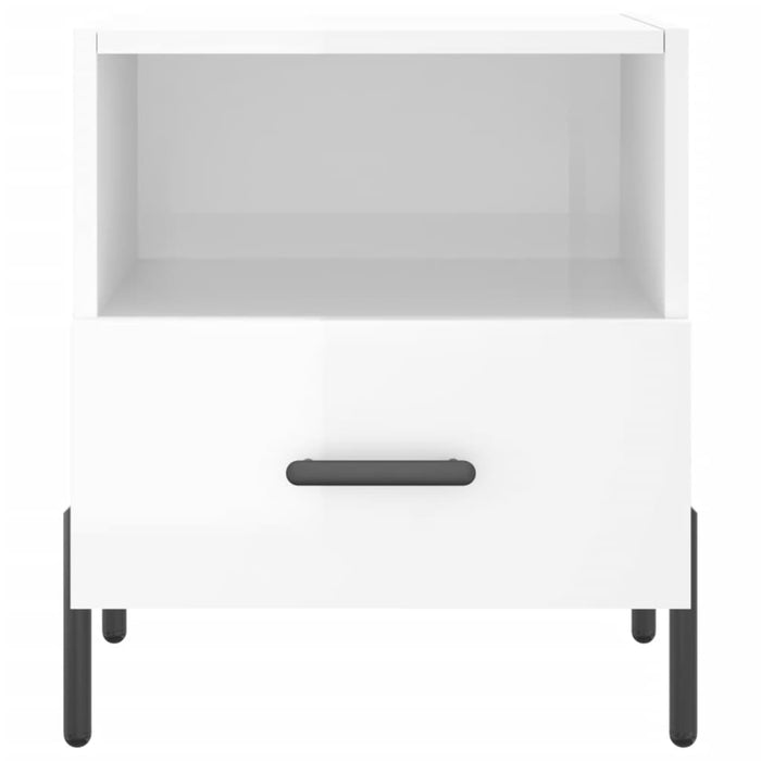 Bedside Cabinets 2 pcs High Gloss White 40x35x47.5 cm Engineered Wood