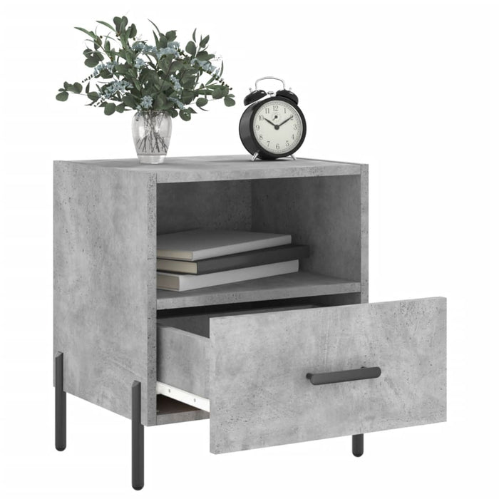 Bedside Cabinet Concrete Grey 40x35x47.5 cm Engineered Wood