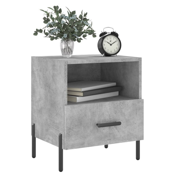 Bedside Cabinet Concrete Grey 40x35x47.5 cm Engineered Wood