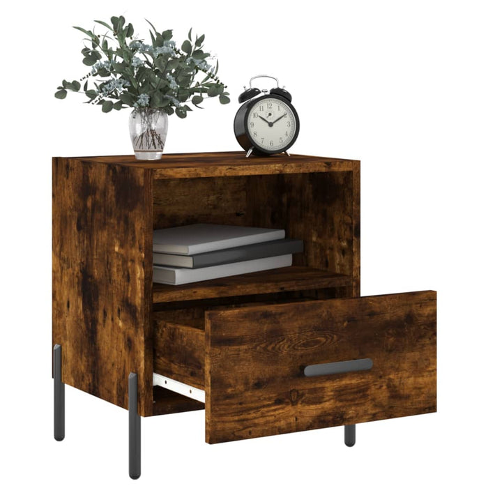 Bedside Cabinet Smoked Oak 40x35x47.5 cm Engineered Wood