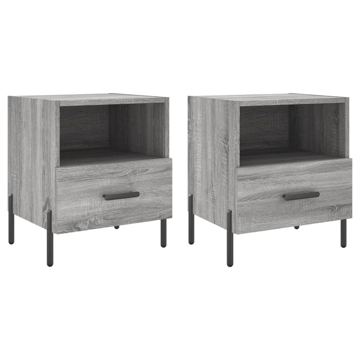 Bedside Cabinets 2 pcs Grey Sonoma 40x35x47.5 cm Engineered Wood