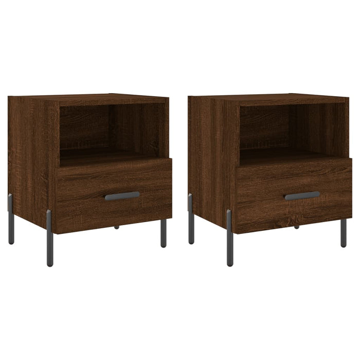 Bedside Cabinets 2 pcs Brown Oak 40x35x47.5 cm Engineered Wood